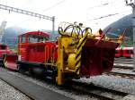 MGB - Tag der offenen Tr in der Depot/Werksttte im Glisergrund -Ausstellungsstck Schneefschleuder X rot m 2931 am 27.04.2013.