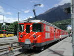 Die Gepäcktriebwagen Deh 4/4 24 (ex-BVZ), hier im Brig, Bahnhofplatz, 20-06-2004