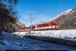 MGB Deh 4/4 II 91 mit Regio Visp - Zermatt am 30. Dezember 2020 bei Täsch.