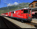 MGB - Zahnradtriebwagen Deh 4/4 23 mit Regio nach Disentis im Bhf. Andermatt am 23.07.2023