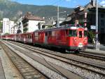 Triebwagen der MGB steht in Brig zur Abfahrt Richtung Zermatt bereit. 30.07.2007