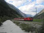 Deh 4/4 21 ''Stalden'' am 2.8.2012 oberhalb Tsch als Regio 260 nach Visp.