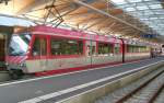 Das Zermatt-Shuttle am 27.7.2015 im Bahnhof Täsch.