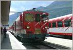 Ein weiterer Deh 4/4 Pendelzug nach Gschenen fhrt in Andermatt ein. (22.07.2008)