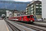 Deh 4/4 23 der Matterhorn Gotthard Bahn mit einem Personenzug am 29.06.2011 in Brig.