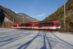 ABDeh 4/8 2024 als Regio von Fiesch nach Zermatt, am 29.1.17 bei Bitsch.