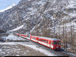 MGB Pendelzug Zermatt - Visp mit HGe 4/4 II 3 und führendem BDt 2241 am 16.