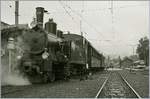 50 Jahre Blonay - Chamby; Mega Steam Festival: Die SBB G 3/4 208 der Ballenberg Dampfbahn wartet dampfend mit passenden BOB Wagen (und dem nicht nur Wettermässige nicht ganz passenden