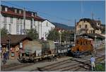 50 Jahre Blonay Chamby - MEGA BERNINA FESTIVAL: Idyllisch: die RhB Ge 2/2 161  Asnin  (Eselchen) und einige Güterwagen in Blonay 
9. Sept. 2018