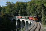 50 Jahre Blonay Chamby - MEGA BERNINA FESTIVAL: Die RhB Ge 2/2  Asnin  (Eselchen) im Vorspanndienst auf der Bergfahrt von Blonay nach Chamby auf der Baye de Clarens Viadukt.