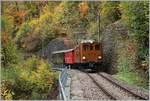 La Dernière du Blonay - Chamby - das 50. Jahre Jubiläum beschliesst die Blonay Chamby Bahn mit einer Abschlussvorstellung: Im bunten Herbstwald in der Baie de Clarens fährt die Bernina Bahn G 4/4 81 (Ge 6/6 bis 1929, später RhB Ge 4/4 181) mit einen kurzen Personenzug Richutng Chamby. 
28. Oktober 2018 

