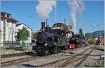 50 Jahre Blonay-Chamby! In Blonay dampte die SBB-Brünigbahn Gastlok G 3/4 208 der Ballenberg Dampfbahn (BDB), während im Hintergrund weitere Dampfloks auf ihren Auftritt warteten.