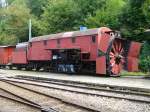 BC - Schneeschleuder X rotd 9214  ( ex RhB ) im Museumsareal von Chamby am 09.09.2007