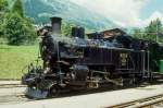 BC Museumsbahn - ex BFD HG 3/4 3 am 13.07.1996 in Chateau d'Oex - Zahnrad-Dampflok - Baujahr 1913 - SLM2317 - 440 KW - Gewicht 44,00t - LP 8,76 - zulssige Geschwindigkeit A45/20Z km/h - =17.06.1989