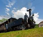 Pfingstdampf Festival bei der Museumsbahn Blonay-Chamby: Die G 3/3 Dampftenderlokomotive ex BAM Nr.