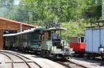 Museumsbahn Blonay-Chamby.Rangierfahrzeug Te2/2 Nr.928 ex.Strassenbahn Zürich (1935)Chamby,Depot Chaulin 07.06.14