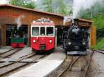 Goldenpass CEV - Fotoextrafahrt für Bahnforum.ch mit den Zahnradtriebwagen BDeh 2/4 73 zu Besuch bei der Museumsbahn Blonay - Chamby am 16.05.2015