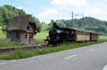 Emmental Bahn
Verein Historische Eisenbahn Emmental(VHE)
Verein Dampfbahn Bern (DBB)
FREUDE HERRSCHT,  ein Zitat vom Alt Bundesrat Adolf Ogi 
als nach vielen Jahren am 10. Juni 2017 in Wasen im Emmental ein Dampfzug eintraf.
DBB Komposition mit Ed 3/4 51, ehemals Bern Schwarzenburg Bahn + Bi 523 + Bi 524, ehemals EBT, beim Passieren der Haltestelle Oberei der früheren VHB.
Foto: Walter Ruetsch