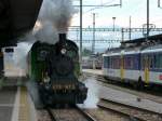 DBB - Dampflok Ed 3/3  3  bei der Ausfahrt aus dem Bahnhof von Solothurn am 07.06.2009