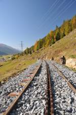 Kurz oberhalb Bhf Oberwald ist die Strecke bereit für den Betrieb. Es fehlt  nur  noch die Einführung in den Bahnhof. 19.10.08 11:40