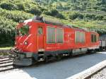 MGB - Zahnrad Diesellok HGm 4/4 61 im DFB Bahnhof Gletsch am 17.08.2013