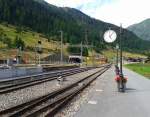 Blick auf die Bahnsteige der DFB am 22.7.2015 in Oberwald.
