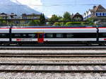 SBB - Zwischenwagen 1 Kl. A  93 85 2 501 201-0 vom neustem SBB Triebzug RABe 501 001 abgestellt im Bahnhof von Spiez am 27.05.2017
