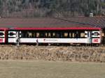 zb - 2 Kl. Personenwagen B 303-8 im Werksttteareal von Meiringen am 17.02.2008