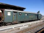 SBB Gepckwagen 50 85 92-33116-1 abgestellt im Bahnhof Siegershausen (16.03.2013).