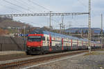 Bt 50 85 26-94 921-1 durchfährt den Bahnhof Gelterkinden. Die Aufnahme stammt vom 16.01.2019.