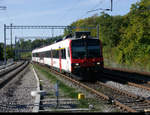 SBB - Domino Steuerwagen ABt  50 85 39-43 889-7 an der Spitze einer Domino Komp. bei der einfahrt im Bahnhof Mies am 08.10.2020