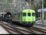 BLS - Steuerwagen BDt 50 85 80-35 949-7 mit Autozug von Kandersteg im Bhf. Goppenstein am 30.04.2023