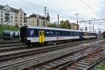 Die beiden BDt EWI 50 85 82-33 985-1 und 50 85 82-33 981-0 stehen zurzeit abgestellt im Güterbahnhof von St. Gallen, 13.10.2014.