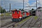 Tmh 272 20, als Dieselfahrzeug selten auf der RHB im Einsatz, in Rorschach Bergstation.