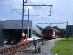 Der Depotneubau in Heiden schreitet zgig voran, die Geleise liegen, nur die Fahrleitung fehlt noch teilweise. (13.08.2007)
BDeh 3/6 25 vor der Talfahrt nach Rorschach Hafen.