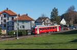 Der moderne BDeh 3/6 25 der Rorschach-Heiden-Bergbahn ist derzeit in Revision, so dass bis im Februar der BDeh 2/4 24 von 1967 den gesamten Verkehr abwickelt.