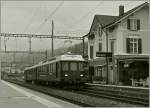 Der MThB ABDe 4/4 N° 12  Weinfelden  mit dem BDt 205 passiert auf seiner Fahrt Richtung Bodensee den Bahnhof von Tenero.