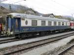 ex MThB - Pullman Wagen WSP  51 85 09-70 001-0 zurzeit abgestellt im Bahnhof von Sonceboz-Sombeval am 06.04.2014