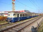 BMK - Reste vom Bahnmuseum Kerzers/Kallnach - Hier der ex BLS / OeBB Triebwagen ABDe 4/8 244 Abgestellt in Kallnach am 13.01.2018