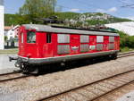 RailEvent - Ex SBB Re 4/4 10009 abgestellt im Bahnhofsareal in Balsthal am 28.04.2018