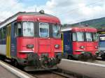 OeBB - Triebwagen RBe 4/4 206 neben RBe 4/4 205 im Bahnhof von Balsthal am 02.08.2008