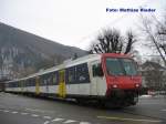 NPZ- Pendel bei der Ausfahrt des Bahnhofs- Talbrcke richtung Balsthal, am 20.12.08