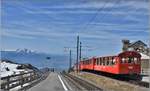 Der BDhe 4/4 5 ist doppelt so stark und vermag zwei Vorstellwagen auf die Rigi zu schieben.