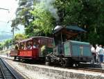 RB - Dampflok H 1/2 7 mit 2 Personenwagen im Bahnhof von Arth-Goldau am 23.05.2009