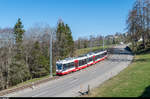 Der Be 4/8 32 der Trogenerbahn fährt am 27.