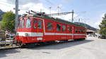 Der BDe 4/4 46  Waldstatt  wartet am 18. August 2018 im Bahnhof Appenzell auf die Bauarbeiten unter der Woche. Diese schönen Triebwagen sind seit 2015 nicht mehr im Personenverkehr im Einsatz. 