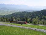 Appenzeller Land 2008 - Unweit der Station Stoss bietet sich ein fantastischer Blick ins Rheintal, bis hin zu den Bndener Alpen und nach Lichtenstein sowie nach Vorarlberg.
