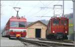 BDe 4/4 43 und BCe 4/4 30 in Wasserauen. (17.04.2008)