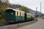 ABSCHIEDSFAHRT: MIT DEM FÖFI ÜBER DIE RUCKHALDE  AB/SGA: Der Sonderzug mit BCFeh 4/4 5 + B 119 + D 165 beim Passieren der alten SGA Remise bei St.