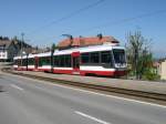 Bodensee 2008 - An der Haltestelle  Vgelinsegg  wartet Be 4/8 32 am 12.05.2008 auf den Gegenzug.